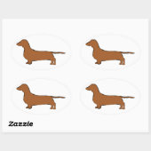 dachshund ovale sticker (Vel)