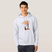 Dachshund Owl and Herfst Tree Dachshund Lover Autu Hoodie (Voorkant volledig)