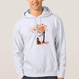 Dachshund Owl and Herfst Tree Dachshund Lover Autu Hoodie