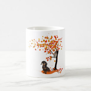 Dachshund Owl and Herfst Tree Dachshund Lover Autu Koffiemok