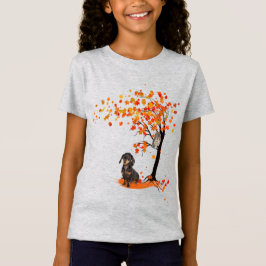 Dachshund Owl and Herfst Tree Dachshund Lover Autu T-shirt