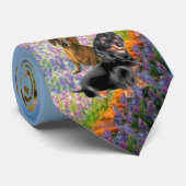 Dachshund Paar - Tuin (Monet) Stropdas (Opgerold)