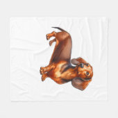 Dachshund Painting - Weiner Dog Waterverf Paintin Fleece Deken (Voorkant (Horizontaal))