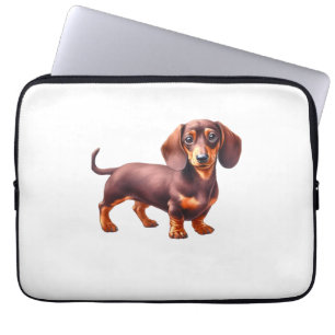Dachshund Painting - Weiner Dog Waterverf Paintin Laptop Sleeve