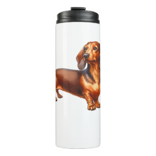 Dachshund Painting - Weiner Dog Waterverf Paintin Thermosbeker