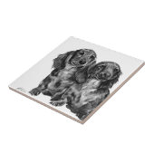 Dachshund Pair Tegeltje (Zijkant)