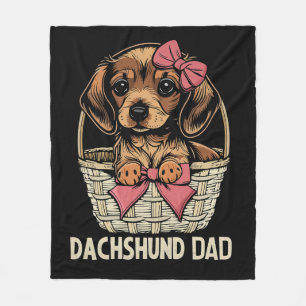 Dachshund Papa Schattige Dachshund Lover Mannen Wi Fleece Deken