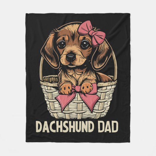 Dachshund Papa Schattige Dachshund Lover Mannen Wi Fleece Deken (Voorkant)