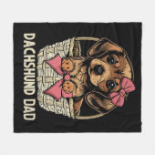 Dachshund Papa Schattige Dachshund Lover Mannen Wi Fleece Deken (Voorkant (Horizontaal))