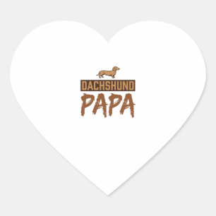 Dachshund Papa Vintage Gravure Hond Vader Design_1 Hart Sticker