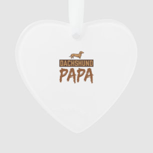 Dachshund Papa Vintage Gravure Hond Vader Design_1 Ornament