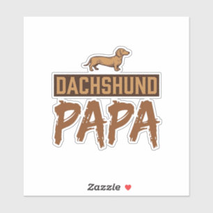 Dachshund Papa Vintage Gravure Hond Vader Design_1 Sticker