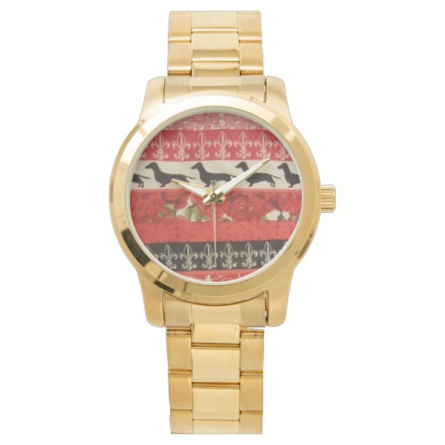 Dachshund Parade Horloge (Voorkant)