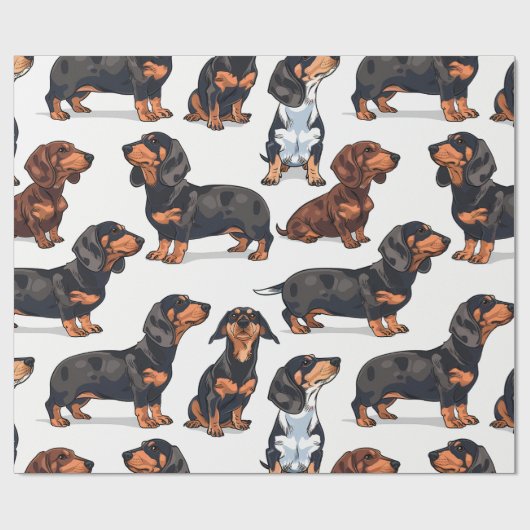 Dachshund parade inpakpapier (Vlak)