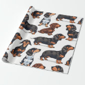 Dachshund parade inpakpapier (Uitgerold)