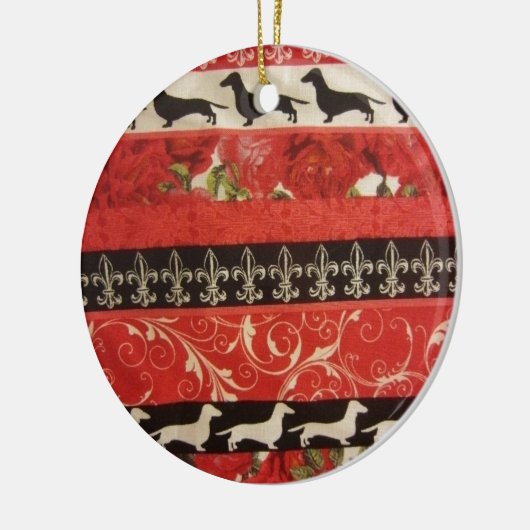 Dachshund Parade Keramisch Ornament (Links)