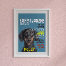Dachshund Parody Magazine Hoesje Poster