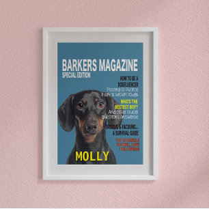 Dachshund Parody Magazine Hoesje Poster