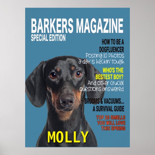 Dachshund Parody Magazine Hoesje Poster (Voorkant)