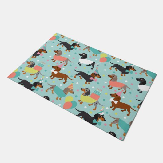 Dachshund Party Deurmat (Schuin)