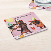 Dachshund Party Drink Coasters Kartonnen Onderzetters (Schuin)