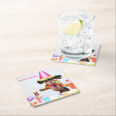 Dachshund Party Drink Coasters Kartonnen Onderzetters (Insitu)