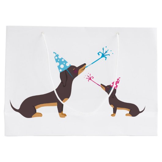 Dachshund Party Groot Cadeauzakje (Achterkant)