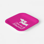 Dachshund Party Ik vind je geweldig Pink Papieren Bordje (Gebogen)