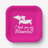 Dachshund Party Ik vind je geweldig Pink Papieren Bordje (Voorkant)