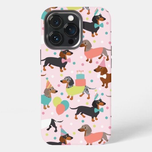 Dachshund Party iPhone Hoesje (Achterkant)