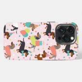 Dachshund Party iPhone Hoesje (Achterkant horizontaal)