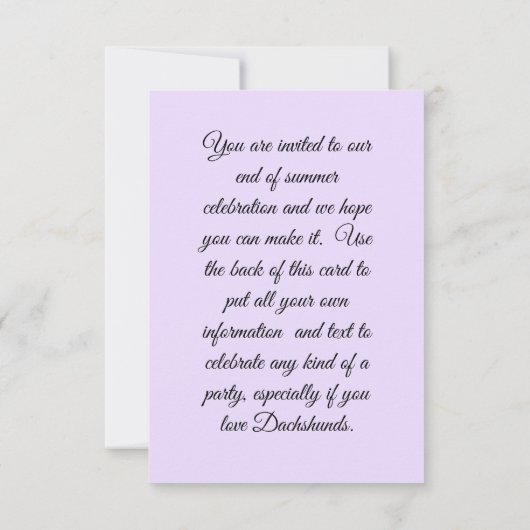 Dachshund Party Kaart (Achterkant)