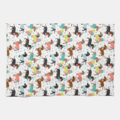 Dachshund Party Kitchen Towel Theedoek (Horizontaal)