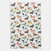 Dachshund Party Kitchen Towel Theedoek (Verticaal)