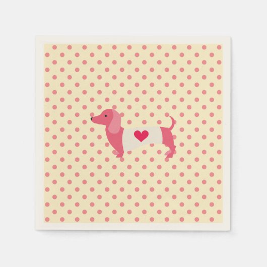 Dachshund Party Napkins Birthday Party Supplies Servetten (Voorkant)
