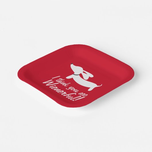 Dachshund Party Rood "Ik vind je geweldig" Papieren Bordje (Gebogen)