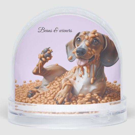 Dachshund Party Sneeuwbol (Achterkant)