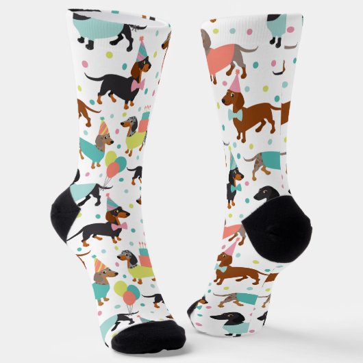 Dachshund Party Socks Sokken (Gebogen)