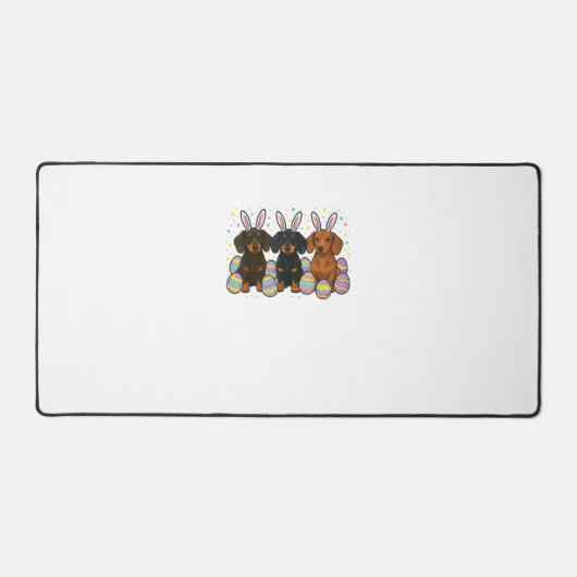 Dachshund Pasen T-Shirt Bureaumat (Voorkant)