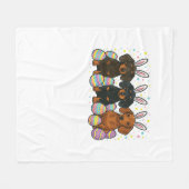 Dachshund Pasen T-Shirt Fleece Deken (Voorkant (Horizontaal))