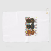 Dachshund Pasen T-Shirt Golfhanddoek (Horizontaal)