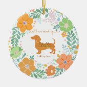 Dachshund Pastel Orange Custom Photo Memorial Keramisch Ornament (Voorkant)