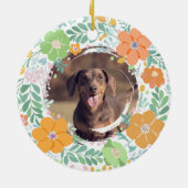 Dachshund Pastel Orange Custom Photo Memorial Keramisch Ornament (Achterkant)