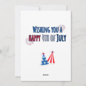 Dachshund Patriotic Red White en Blue 4 juli Feestdagenkaart (Achterkant)