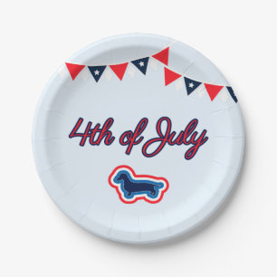 Dachshund Patriottisch Rood Wit En Blauw 4 juli Papieren Bordje