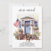 Dachshund Patriottische Gepersonaliseerde Pet Dog  Aankondiging (Voorkant)