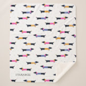 Dachshund Patroon Hondenliefhebber Custom   Sherpa Deken (Voorkant)