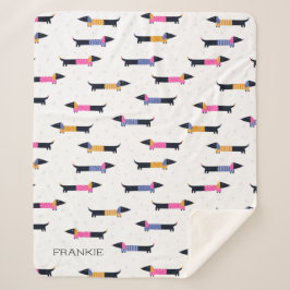 Dachshund Patroon Hondenliefhebber Custom   Sherpa Deken