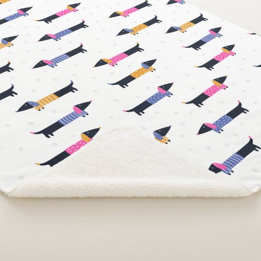 Dachshund Patroon Hondenliefhebber Custom   Sherpa Deken (3/4)