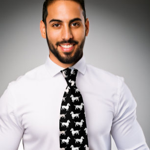 Dachshund Patroon Zwarte Dasband Doxie Hond Stropdas